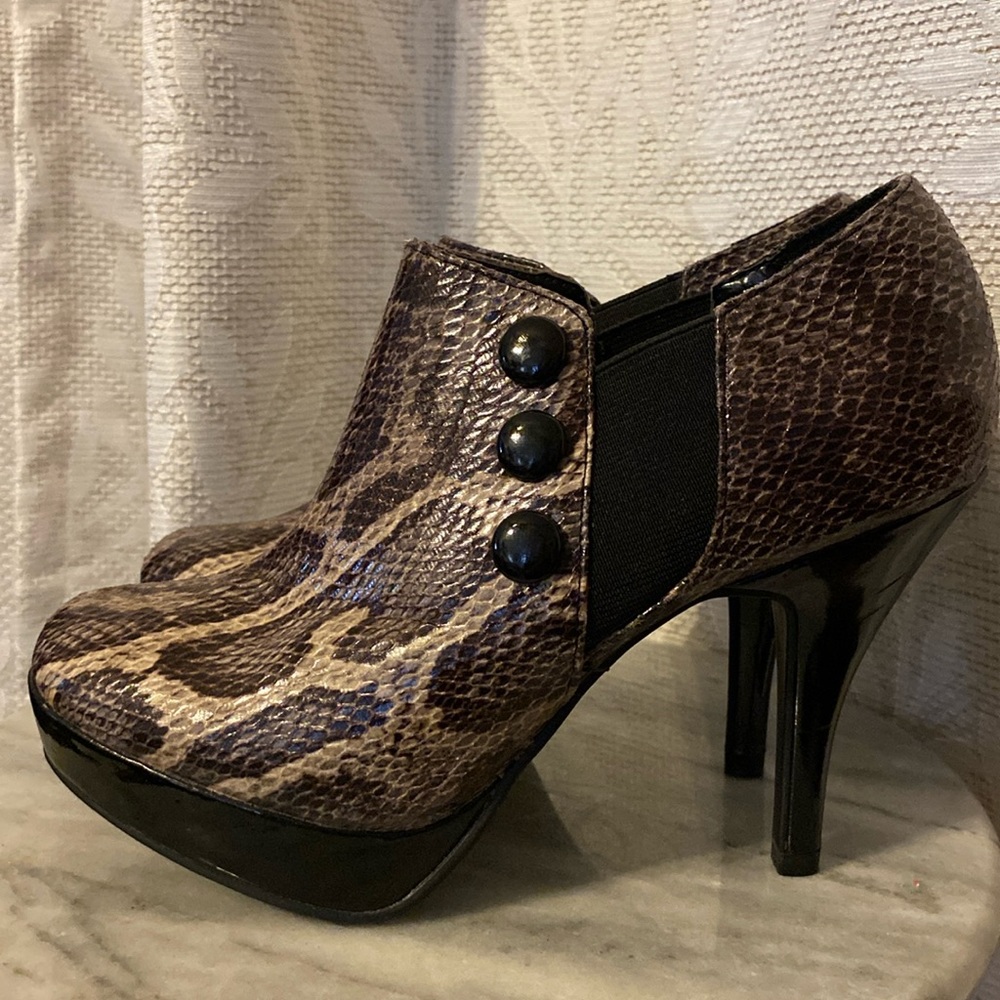 Snakeskin Booties Shoes